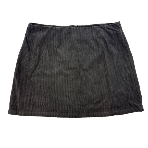 Halara High Rise 2-In-One A-Line Corduroy Casual Skirt L Nine Iron Gray NWT B82 - Picture 2 of 6
